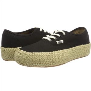 NIB Vans lace-up sneakers with woven espadrille